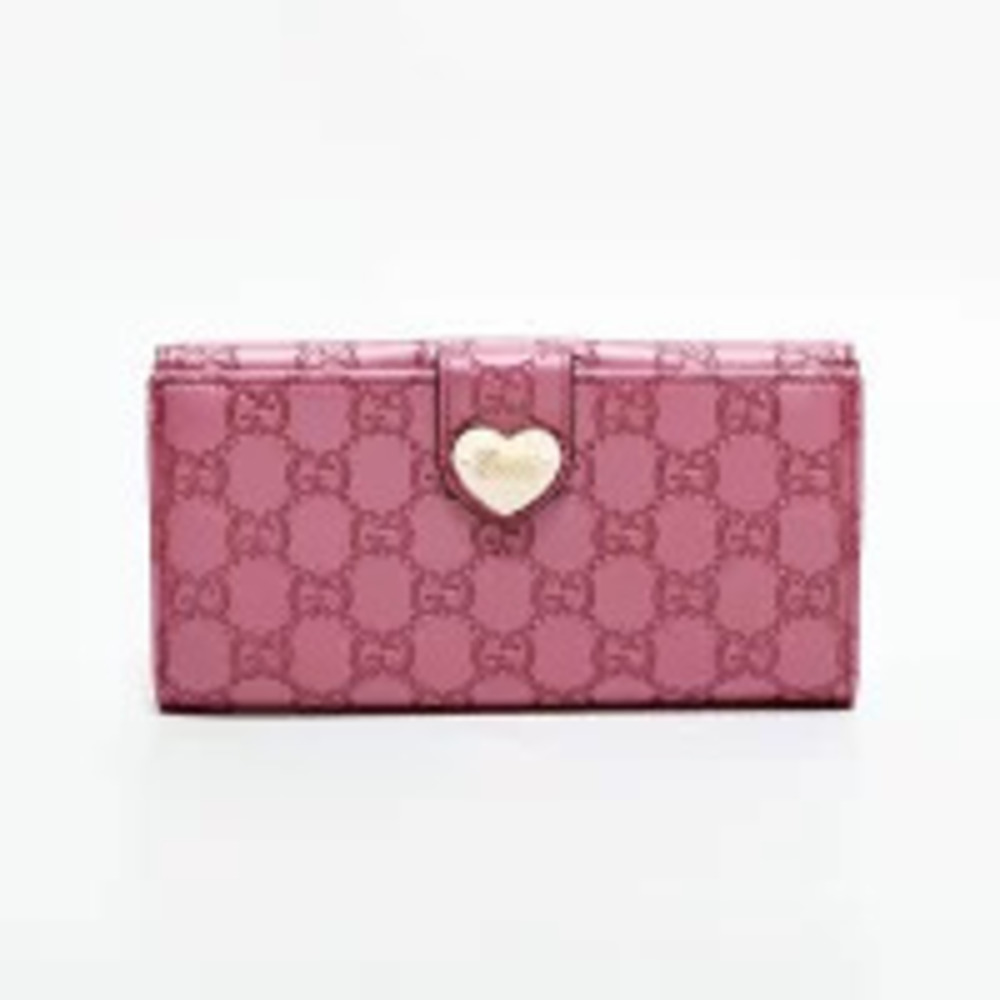 Gucci GG Guccissima Leather Long Wallet Pink